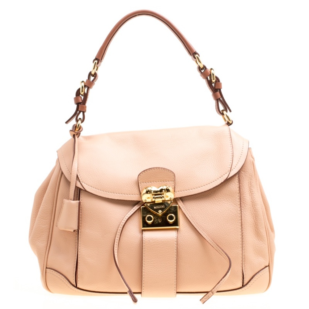 Authentic - Moschino Blush Pink Satchel with Gold Accents